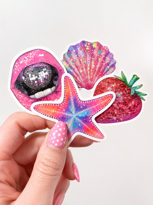 Pink Girly Sparkly Sticker Pack